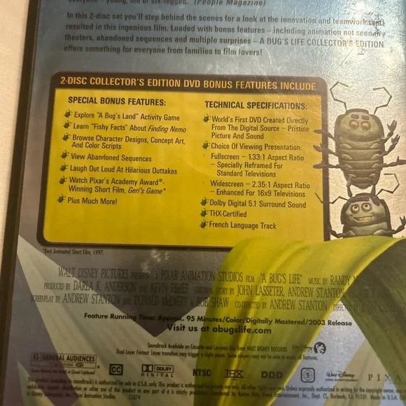 💖3/$15 Disney Pixar A Bugs Life DVD 2 disc set - Picture 6 of 6